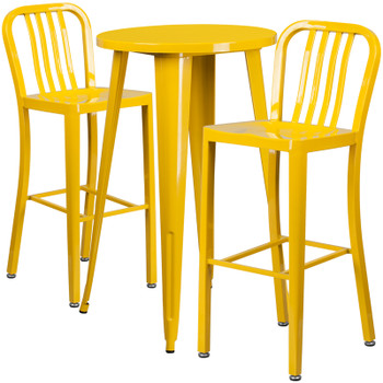 Flash Furniture 24RD Yellow Metal Bar Set, Model# CH-51080BH-2-30VRT-YL-GG
