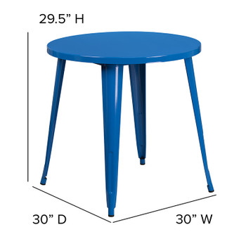 Flash Furniture 30RD Blue Metal Table, Model# CH-51090-29-BL-GG 2