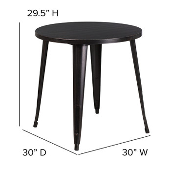 Flash Furniture 30RD Aged Black Metal Table, Model# CH-51090-29-BQ-GG 2
