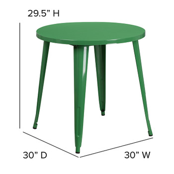 Flash Furniture 30RD Green Metal Table, Model# CH-51090-29-GN-GG 2