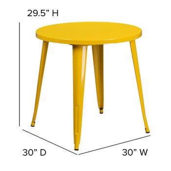 Flash Furniture 30RD Yellow Metal Table, Model# CH-51090-29-YL-GG 2