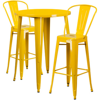 Flash Furniture 30RD Yellow Metal Bar Set, Model# CH-51090BH-2-30CAFE-YL-GG