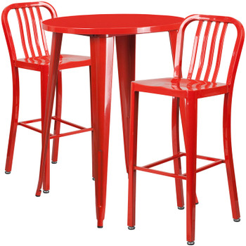Flash Furniture 30RD Red Metal Bar Set, Model# CH-51090BH-2-30VRT-RED-GG