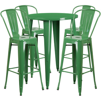 Flash Furniture 30RD Green Metal Bar Set, Model# CH-51090BH-4-30CAFE-GN-GG