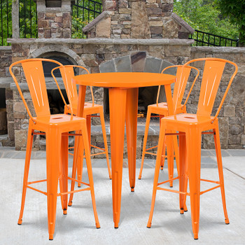 Flash Furniture 30RD Orange Metal Bar Set, Model# CH-51090BH-4-30CAFE-OR-GG 2