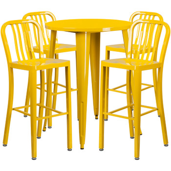 Flash Furniture 30RD Yellow Metal Bar Set, Model# CH-51090BH-4-30VRT-YL-GG