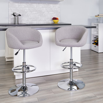 Flash Furniture Gray Fabric Barstool, Model# CH-TC3-1066L-GYFAB-GG 2