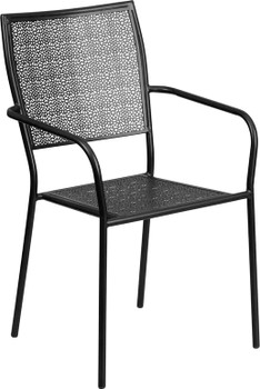 Flash Furniture Black Square Back Patio Chair, Model# CO-2-BK-GG