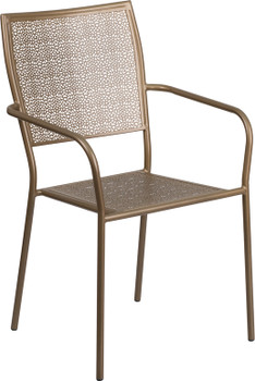 Flash Furniture Gold Square Back Patio Chair, Model# CO-2-GD-GG
