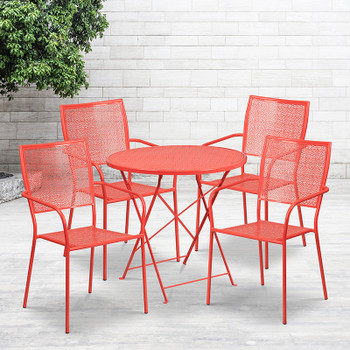 Flash Furniture 30RD Coral Fold Patio Set, Model# CO-30RDF-02CHR4-RED-GG 2