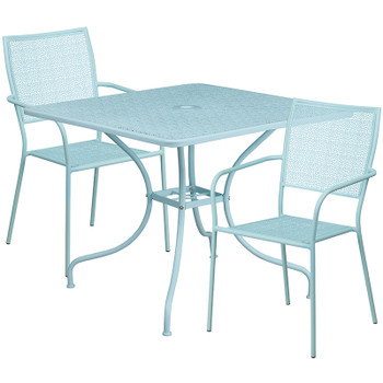 Flash Furniture 35.5SQ Sky Patio Table Set, Model# CO-35SQ-02CHR2-SKY-GG