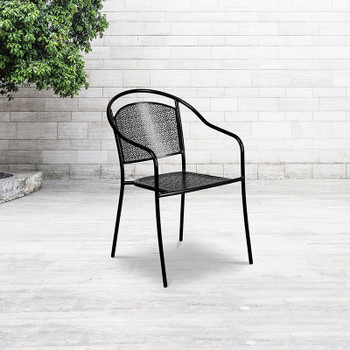 Flash Furniture Black Round Back Patio Chair, Model# CO-3-BK-GG 2