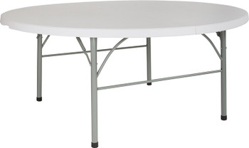Flash Furniture 72RD White Bi-Fold Table, Model# DAD-183RZ-GG