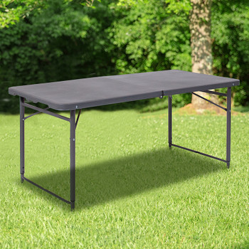 Flash Furniture 23.5x48.25 Gray Plastic Table, Model# DAD-LF-122Z-DG-GG 2