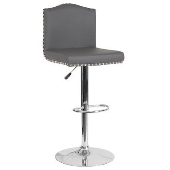 Flash Furniture Bellagio Gray Leather Barstool, Model# DS-8111-GRY-GG