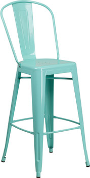 Flash Furniture 30" Mint Metal Outdoor Stool, Model# ET-3534-30-MINT-GG