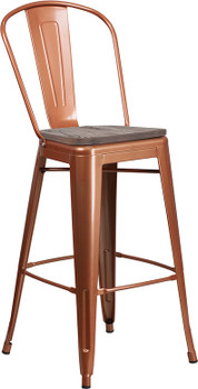 Flash Furniture 30" Copper Metal Bar Stool, Model# ET-3534-30-POC-WD-GG