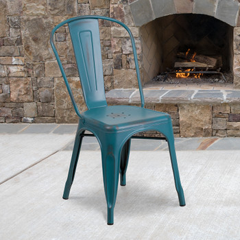 Flash Furniture Distressed Blue-TL Metal Chair, Model# ET-3534-KB-GG 2