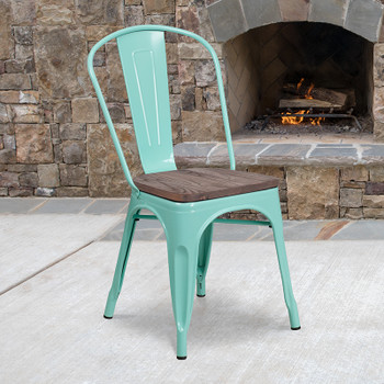 Flash Furniture Mint Green Metal Chair, Model# ET-3534-MINT-WD-GG 2
