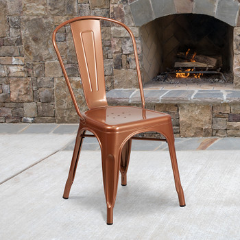 Flash Furniture Copper Metal Chair, Model# ET-3534-POC-GG 2