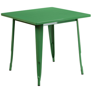 Flash Furniture 31.5SQ Green Metal Table, Model# ET-CT002-1-GN-GG
