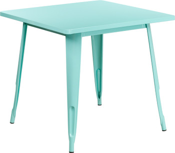 Flash Furniture 31.5SQ Mint Green Metal Table, Model# ET-CT002-1-MINT-GG