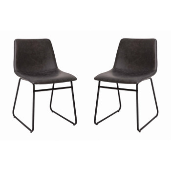 Flash Furniture 2Pk 18" Dk Gray Dining Chairs, Model# ET-ER18345-18-GY-BK-GG