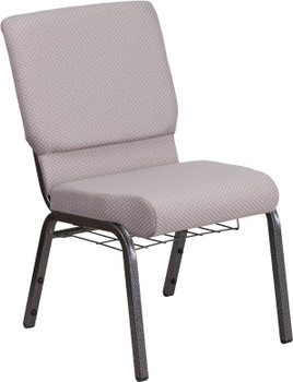 Flash Furniture HERCULES Series Gray Dot Fabric Church Chair, Model# FD-CH02185-SV-GYDOT-BAS-GG