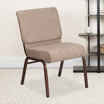 Flash Furniture HERCULES Series Beige Fabric Church Chair, Model# FD-CH0221-4-CV-BGE1-GG 2