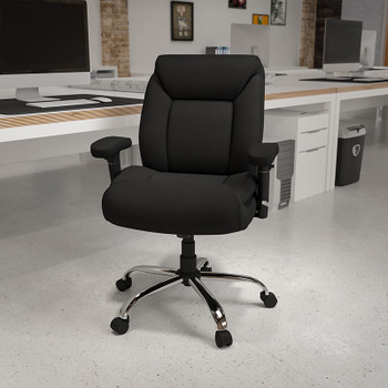 Flash Furniture HERCULES Series Black 400LB Mid-Back Chair, Model# GO-2073F-GG 2