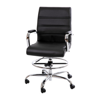 Flash Furniture Black LeatherSoft Draft Chair, Model# GO-2286B-BK-GG
