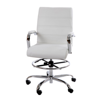 Flash Furniture White LeatherSoft Draft Chair, Model# GO-2286B-WH-GG