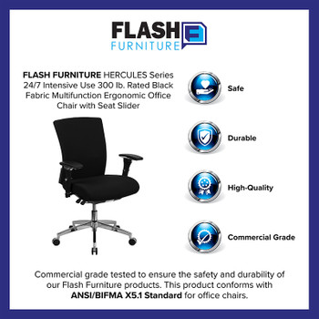 Flash Furniture HERCULES Series Black 24/7 Mid-Back-300LB, Model# GO-WY-85-6-GG 2