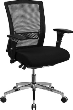 Flash Furniture HERCULES Series Black 24/7 Mesh Mid-Back-300LB, Model# GO-WY-85-8-GG