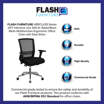 Flash Furniture HERCULES Series Black 24/7 Mesh Mid-Back-300LB, Model# GO-WY-85-8-GG 2