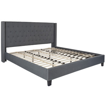 Flash Furniture Riverdale King Platform Bed-Dark Gray, Model# HG-48-GG