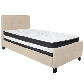 Flash Furniture Tribeca Twin Platform Bed Set-Beige, Model# HG-BM-17-GG