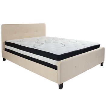 Flash Furniture Tribeca Queen Platform Bed Set-Beige, Model# HG-BM-19-GG
