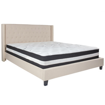 Flash Furniture Riverdale King Platform Bed Set-Beige, Model# HG-BM-36-GG