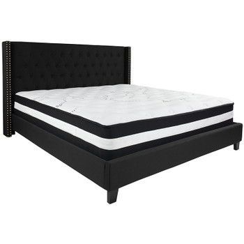 Flash Furniture Riverdale King Platform Bed Set-Black, Model# HG-BM-40-GG