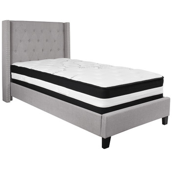 Flash Furniture Riverdale Twin Platform Bed Set-Gray, Model# HG-BM-41-GG