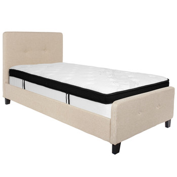 Flash Furniture Tribeca Twin Platform Bed Set-Beige, Model# HG-BMF-17-GG