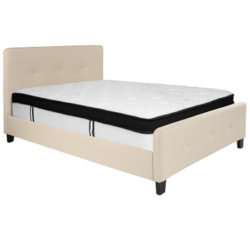 Flash Furniture Tribeca Full Platform Bed Set-Beige, Model# HG-BMF-18-GG