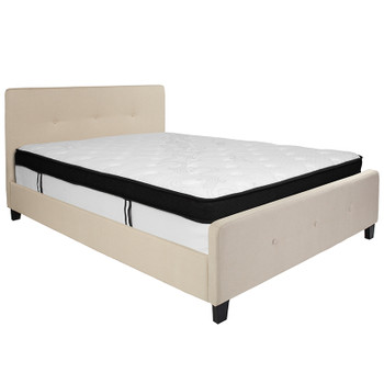 Flash Furniture Tribeca Queen Platform Bed Set-Beige, Model# HG-BMF-19-GG
