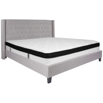 Flash Furniture Riverdale King Platform Bed Set-Gray, Model# HG-BMF-44-GG