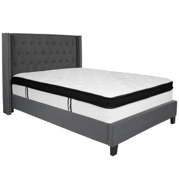 Flash Furniture Riverdale Full Platform Bed Set-Gray, Model# HG-BMF-46-GG