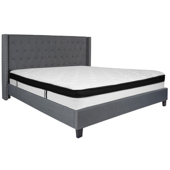 Flash Furniture Riverdale King Platform Bed Set-Gray, Model# HG-BMF-48-GG