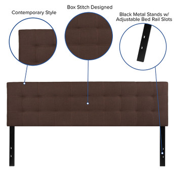 Flash Furniture Bedford King Headboard-Brown Fabric, Model# HG-HB1704-K-DBR-GG