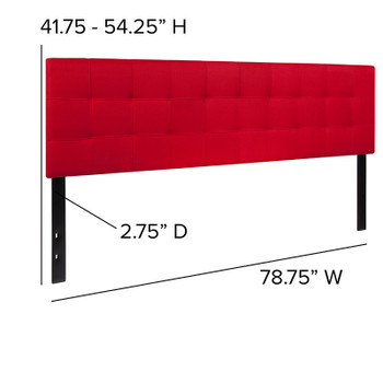 Flash Furniture Bedford King Headboard-Red Fabric, Model# HG-HB1704-K-R-GG