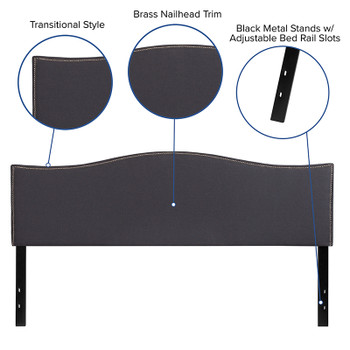 Flash Furniture Lexington King Headboard-Gray Fabric, Model# HG-HB1707-K-DG-GG